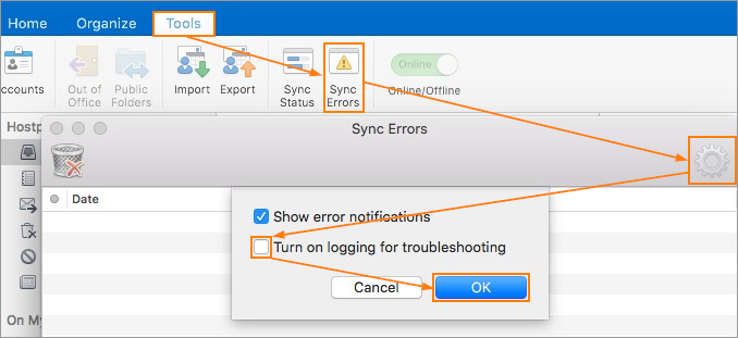 sync for outlook mac hanging